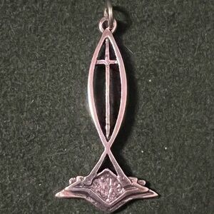 James Avery Silver Ichthys Pendant with Cross Motif